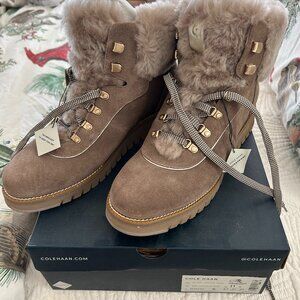 Cole Haan Zerogrand Explore Upstate Waterproof Shearling Hiking Boots Size 11